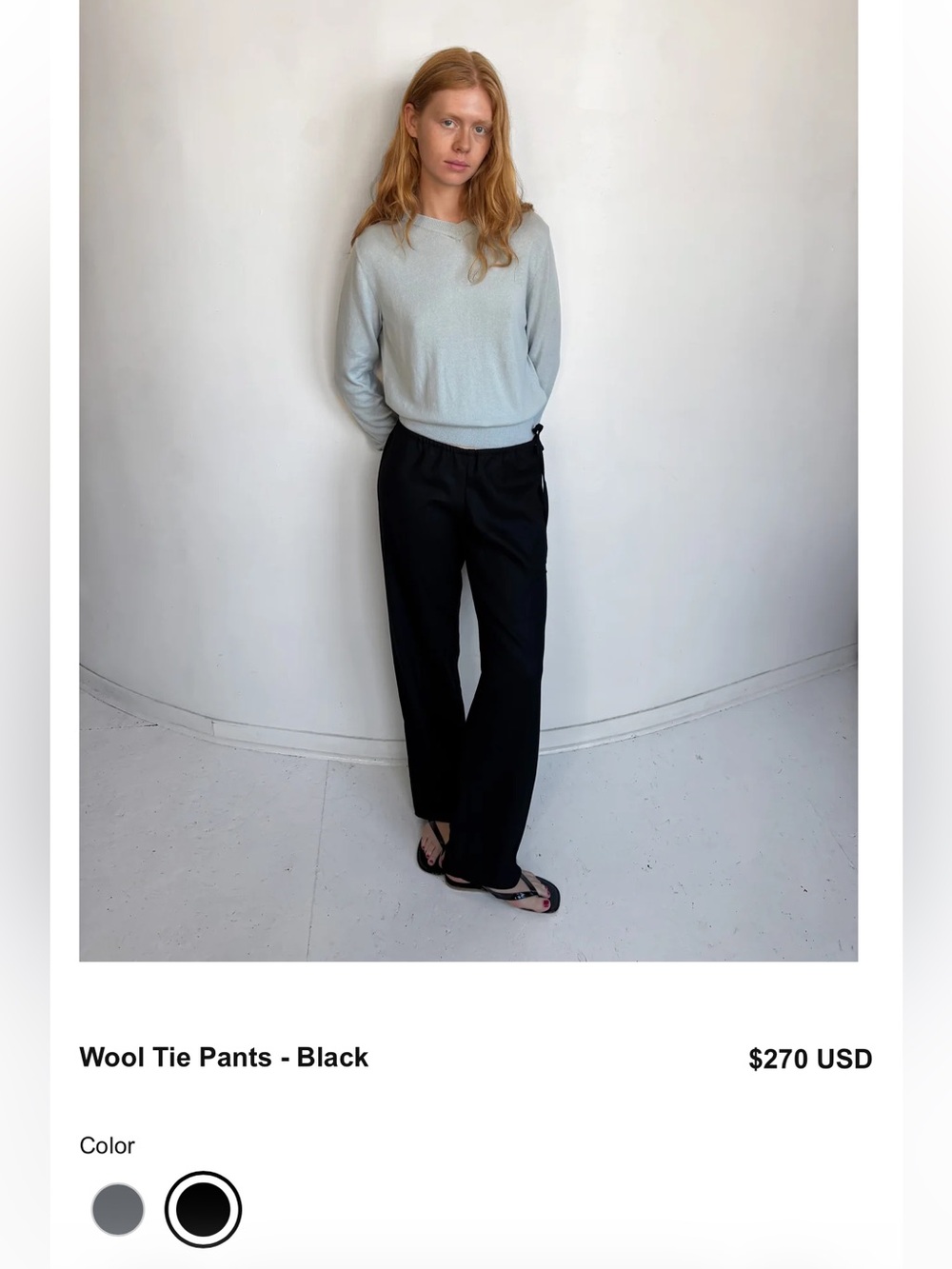 Brooke Callahan Wool Tie Pants Black L32